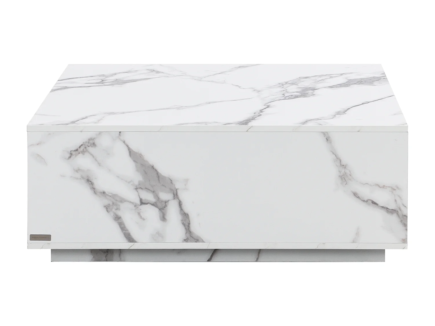 Mesa de centro com 2 gavetas em MDF efeito mármore branco - ANTRIM de Pascal Morabito