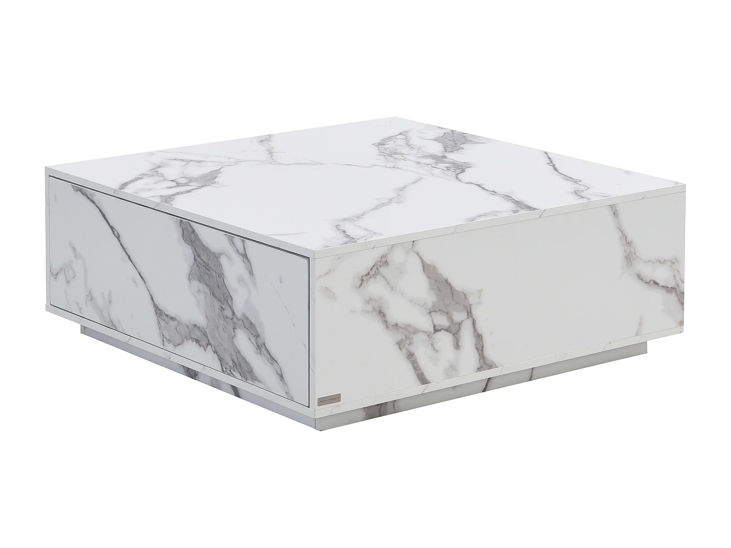 Mesa de centro com 2 gavetas em MDF efeito mármore branco - ANTRIM de Pascal Morabito