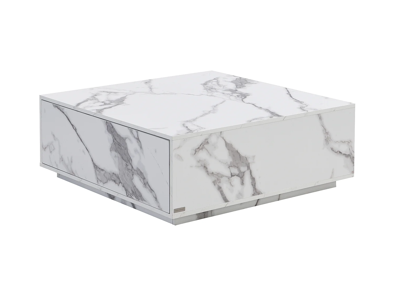 Mesa de centro con 2 cajones de MDF - Efecto mármol blanco - ANTRIM de Pascal Morabito