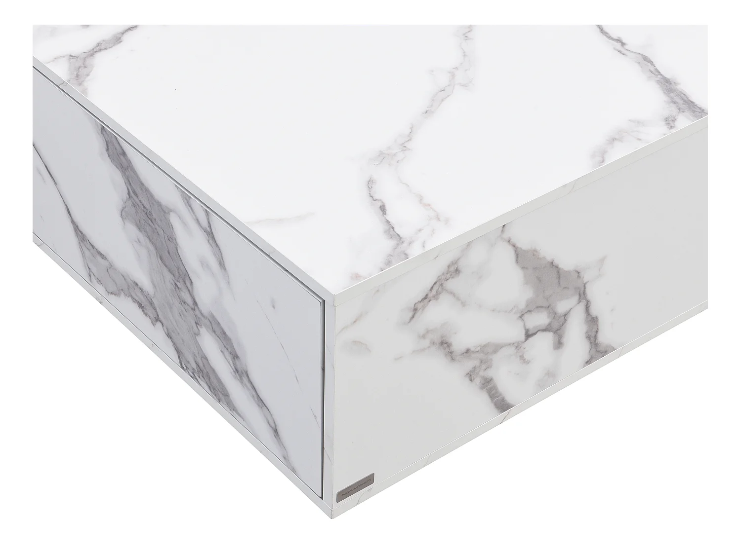 Mesa de centro con 2 cajones de MDF - Efecto mármol blanco - ANTRIM de Pascal Morabito