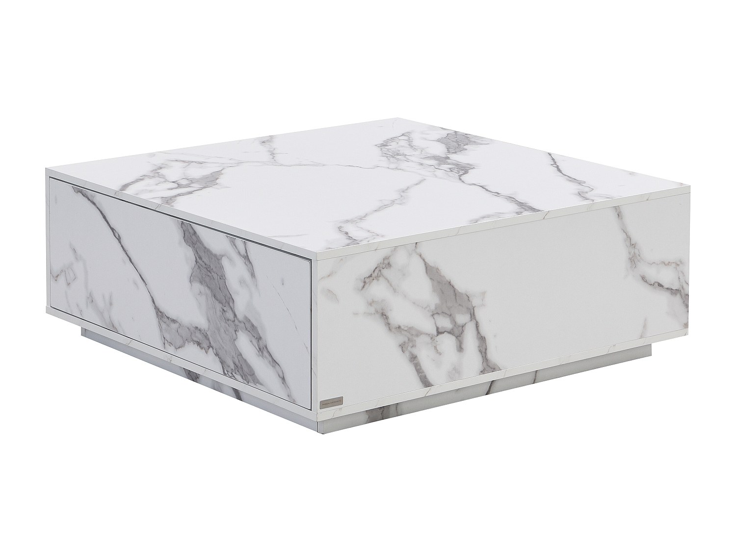 Couchtisch mit 2 Schubladen - MDF - Marmor-Optik Weiß - ANTRIM von Pascal M günstig online kaufen