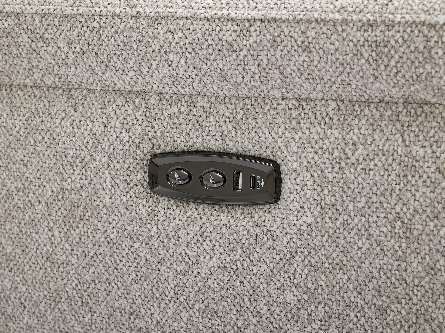 3-sits elektrisk relaxsoffa i ljusgrått texturerat tyg BOSDALO