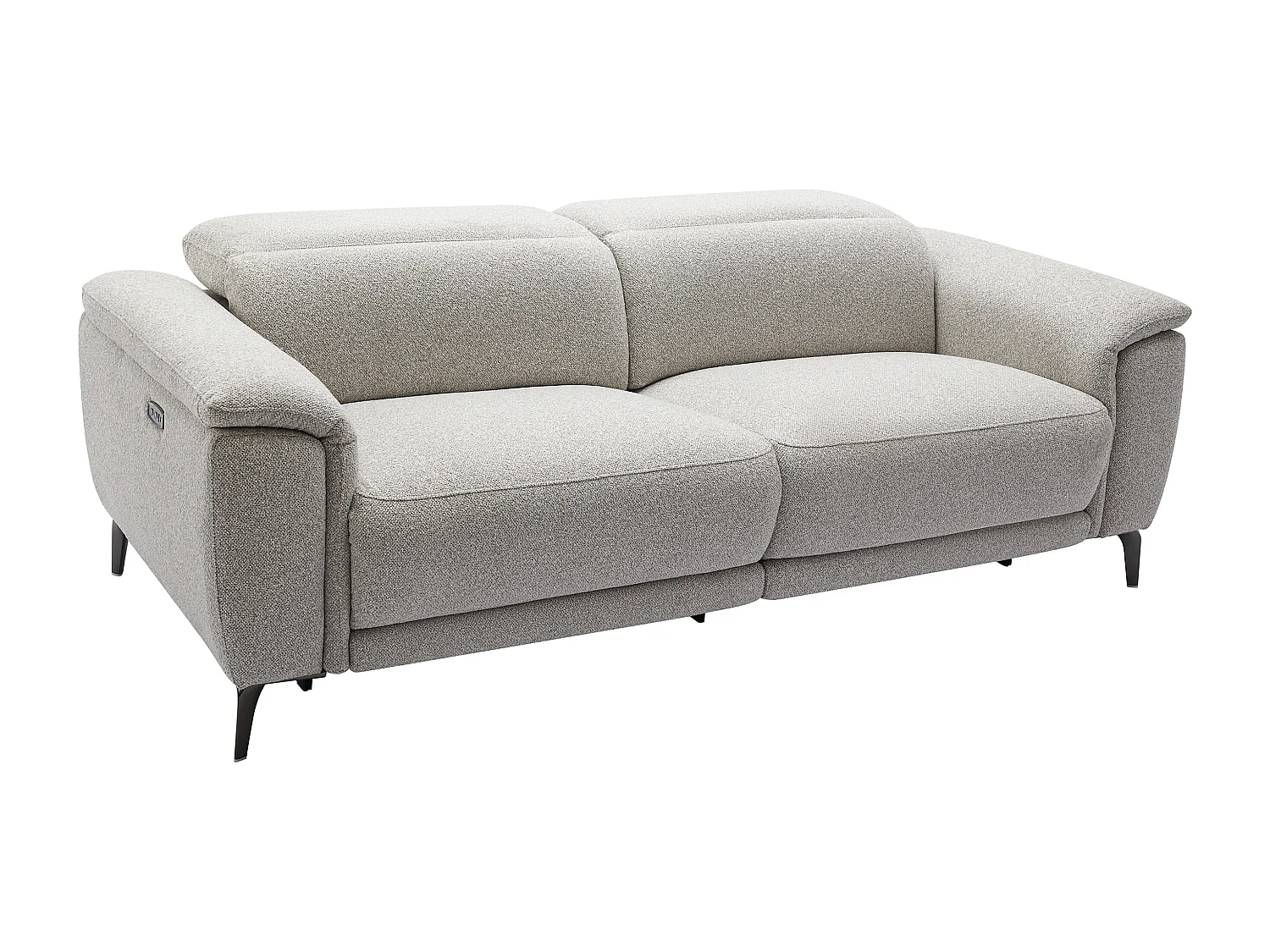 3-sits elektrisk relaxsoffa i ljusgrått texturerat tyg BOSDALO