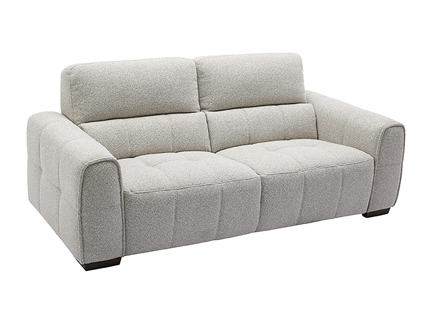 Sofa 3-Sitzer - melierter Stoff - Hellgrau - SAVATO