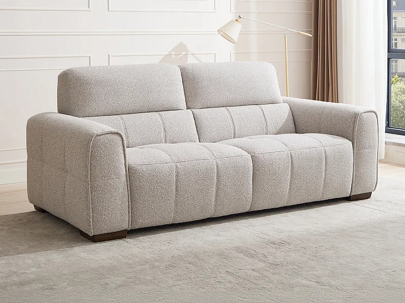 Canapé 3 places en tissu chiné gris clair SAVATO