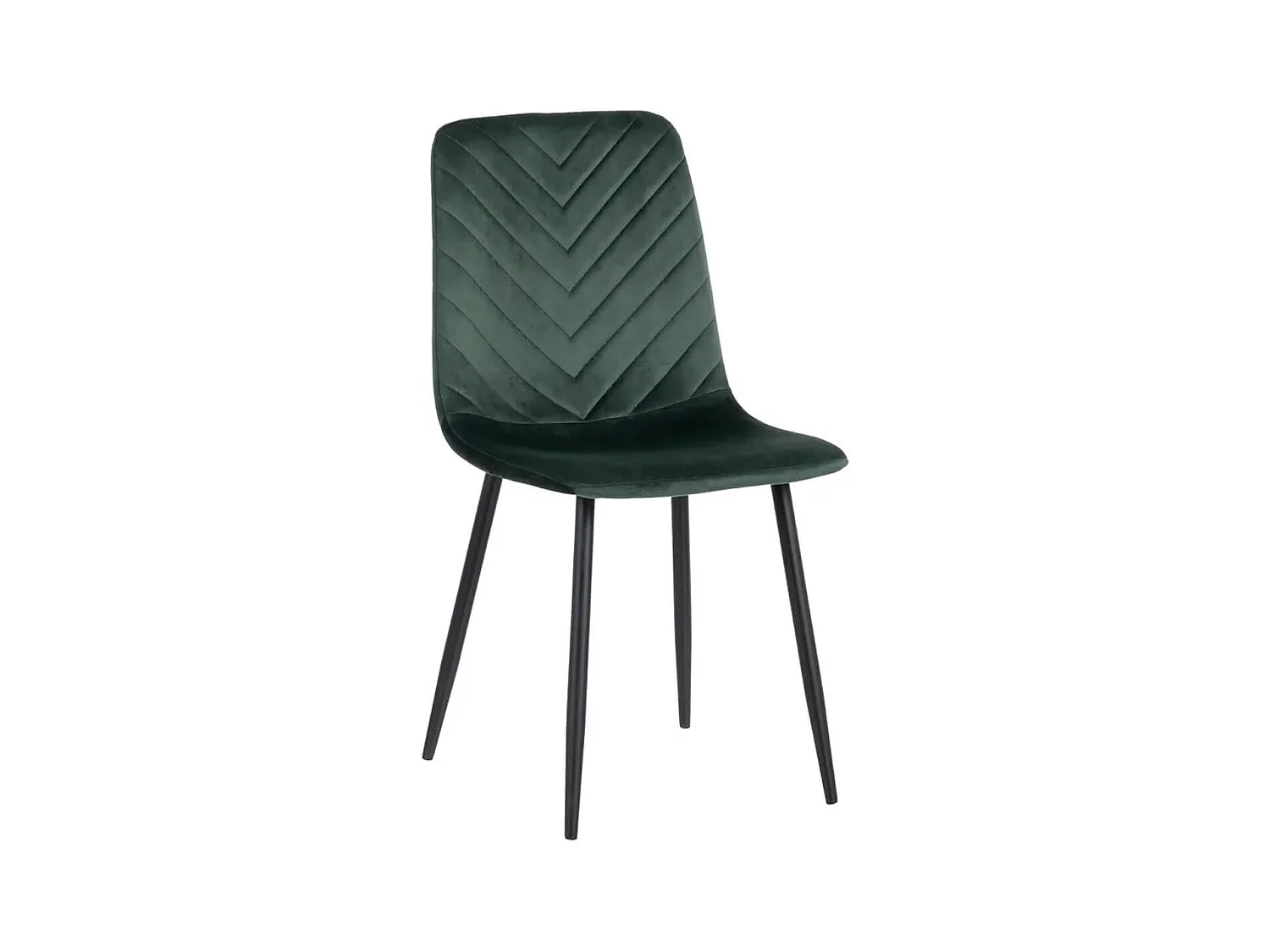 FENCY - Lot de 4 Chaises Vert Foncé Surpiqures Triangle