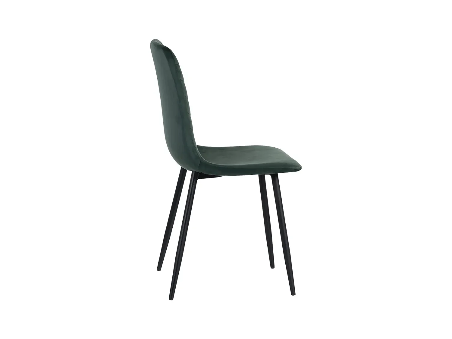 FENCY - Lot de 4 Chaises Vert Foncé Surpiqures Triangle