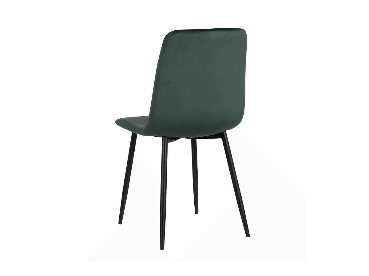FENCY - Lot de 4 Chaises Vert Foncé Surpiqures Triangle