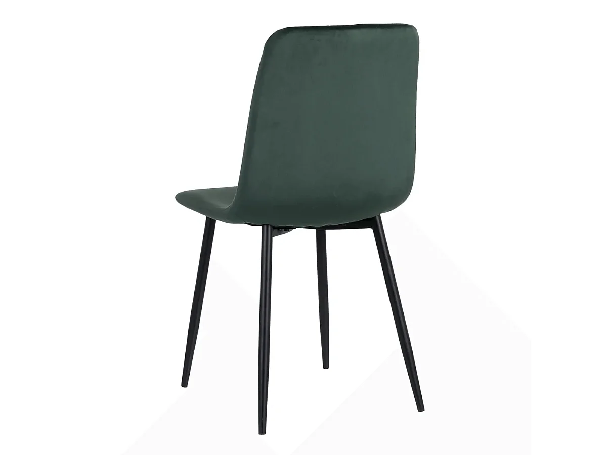 FENCY - Lot de 4 Chaises Vert Foncé Surpiqures Triangle