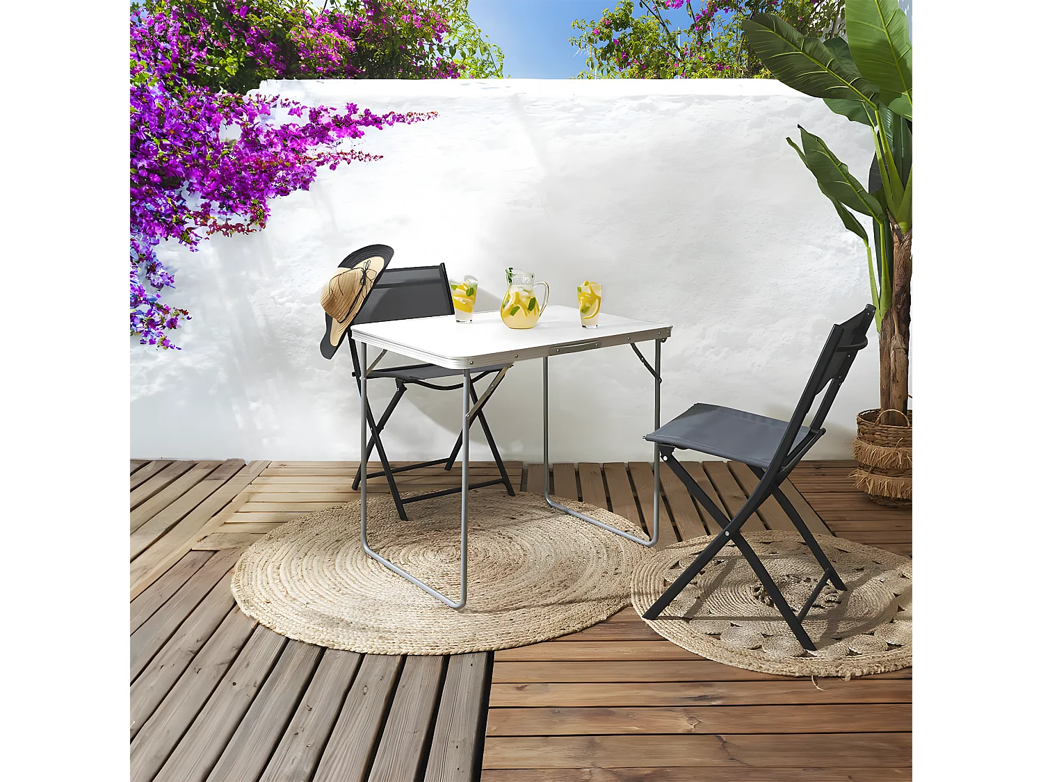 CAMPANI - Table Pliante de Plein Air Plateau Blanc