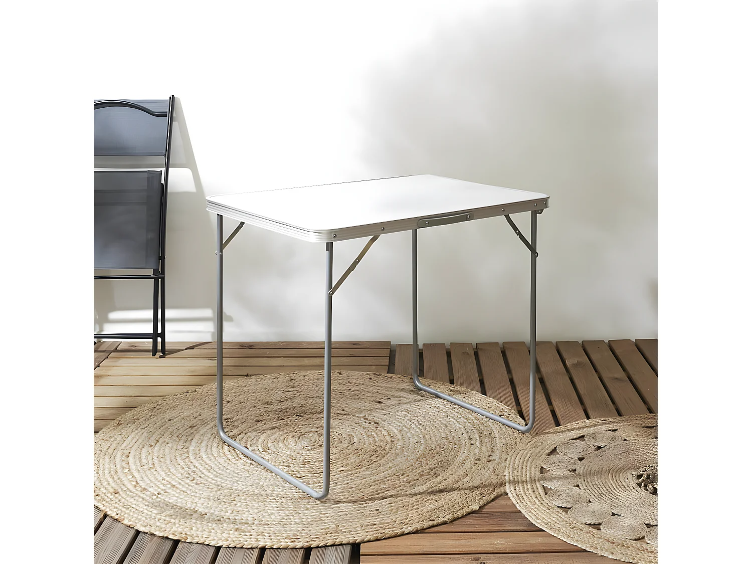 CAMPANI - Table Pliante de Plein Air Plateau Blanc