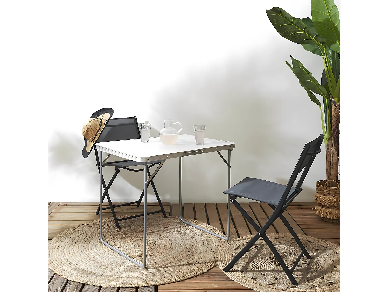 CAMPANI - Table Pliante de Plein Air Plateau Blanc