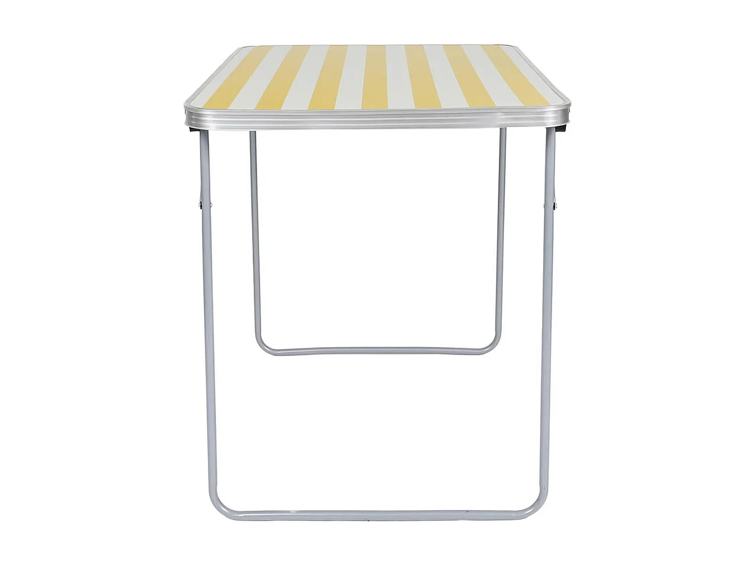 CAMPANI - Table Pliante de Plein Air Décor Rayures Jaunes et Blanches