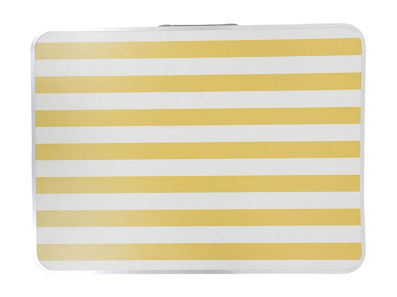 CAMPANI - Table Pliante de Plein Air Décor Rayures Jaunes et Blanches