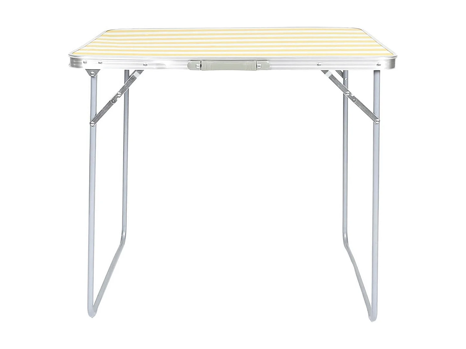 CAMPANI - Table Pliante de Plein Air Décor Rayures Jaunes et Blanches