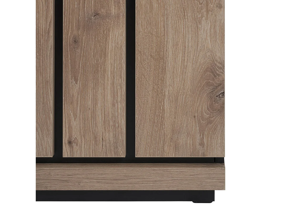 PHILEAS - Meuble TV 2 Portes Coulissantes Effet Claustra Finition Canyon