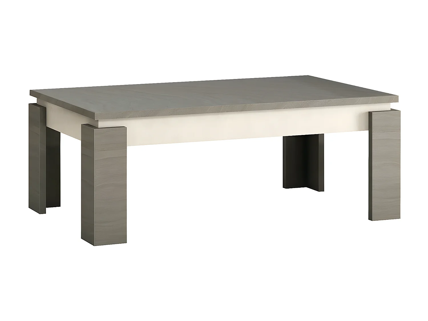 GONDOR - Table Basse Décor Bois Gris Veiné et Beige