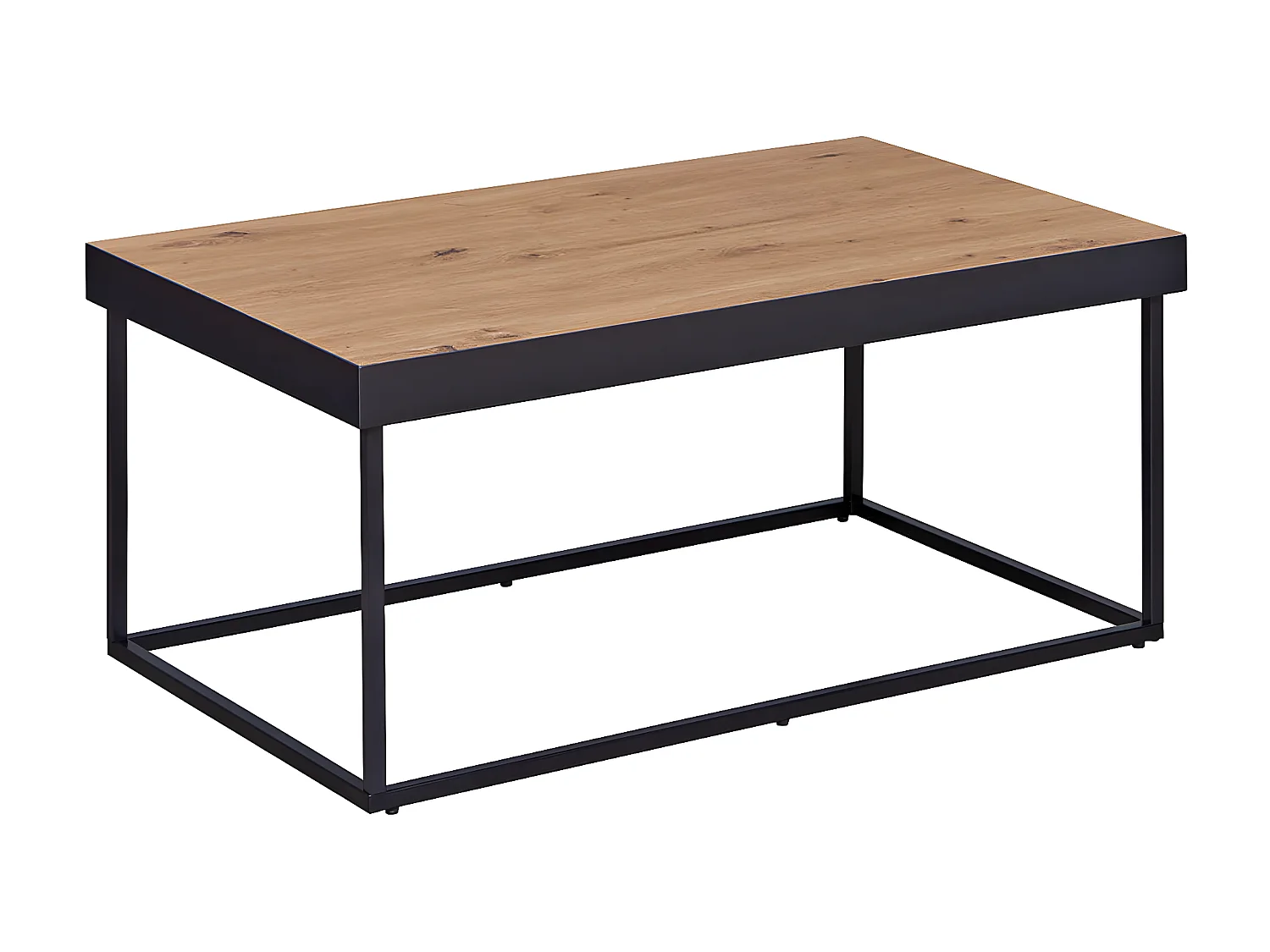 JUSTINE - Table Basse Aspect Bois et Piètement Métal