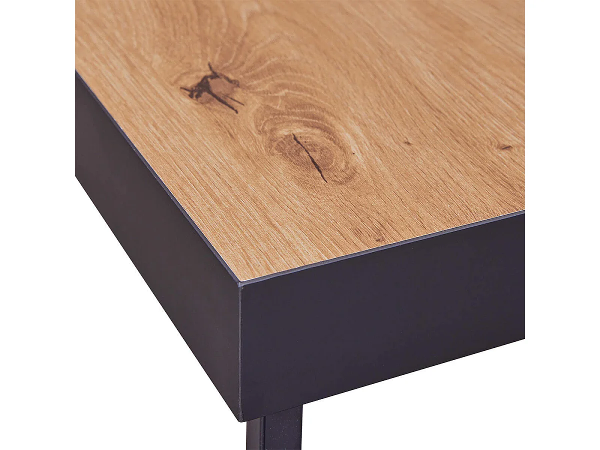 JUSTINE - Table Basse Aspect Bois et Piètement Métal