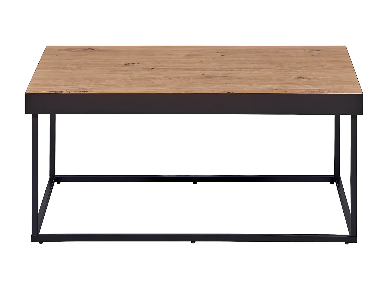 JUSTINE - Table Basse Aspect Bois et Piètement Métal