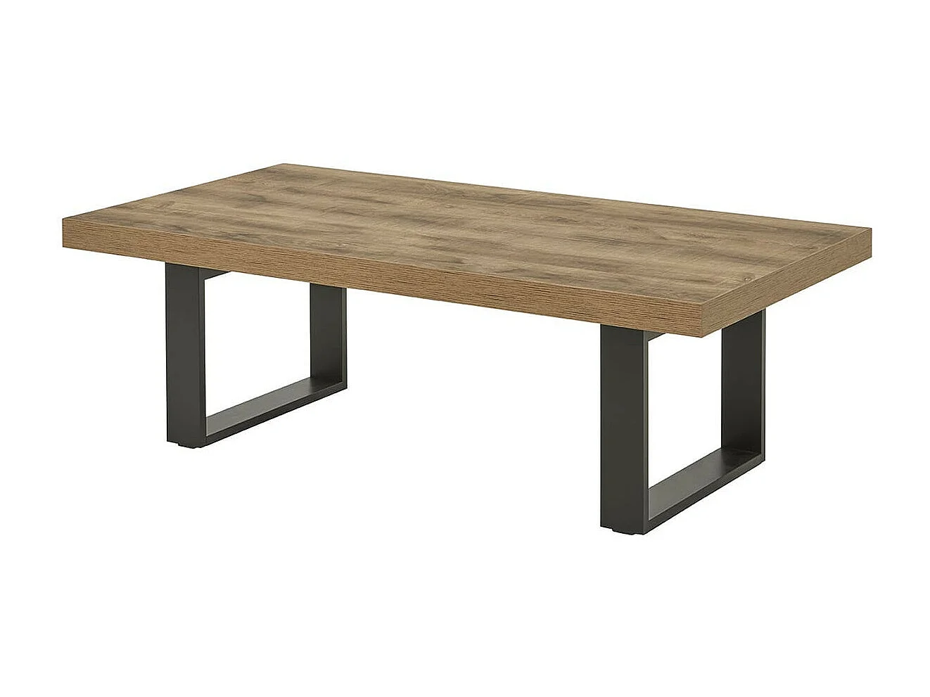 ANTONIN - Ensemble Salon Meuble TV et Table Basse Piétement U Métal Aspect Bois Finition Tropix