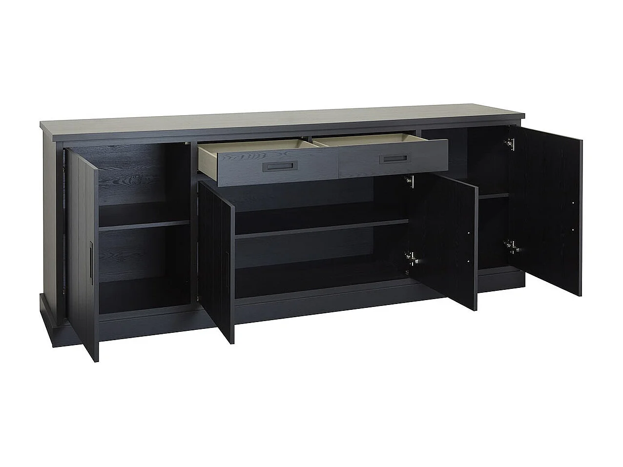 ALPHA - Ensemble Buffet 4 Portes et Table Repas Ovale 200cm