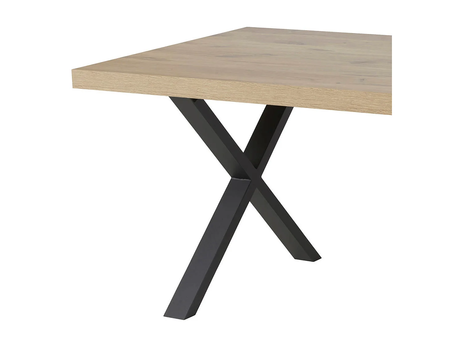 PHILEAS - Séjour avec Table 200 Piétement X Effet Claustra Finition Canyon