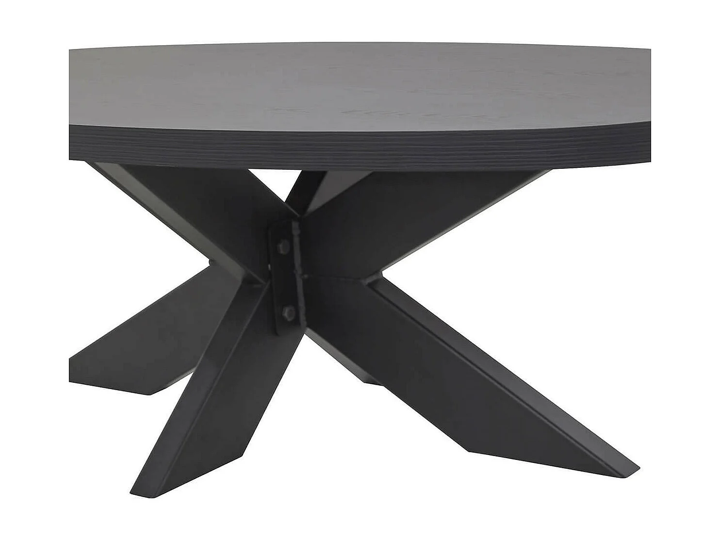 NOX - Table Basse Aspect Bois Piètement Araignée Métal Noir