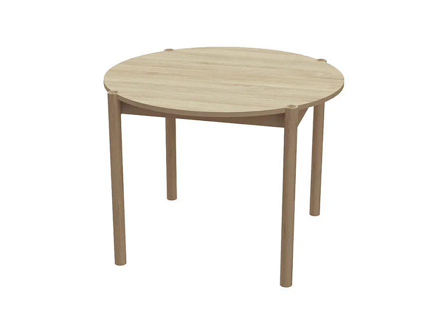 Rena - Table à manger 4 personnes ronde en bois - Bois clair