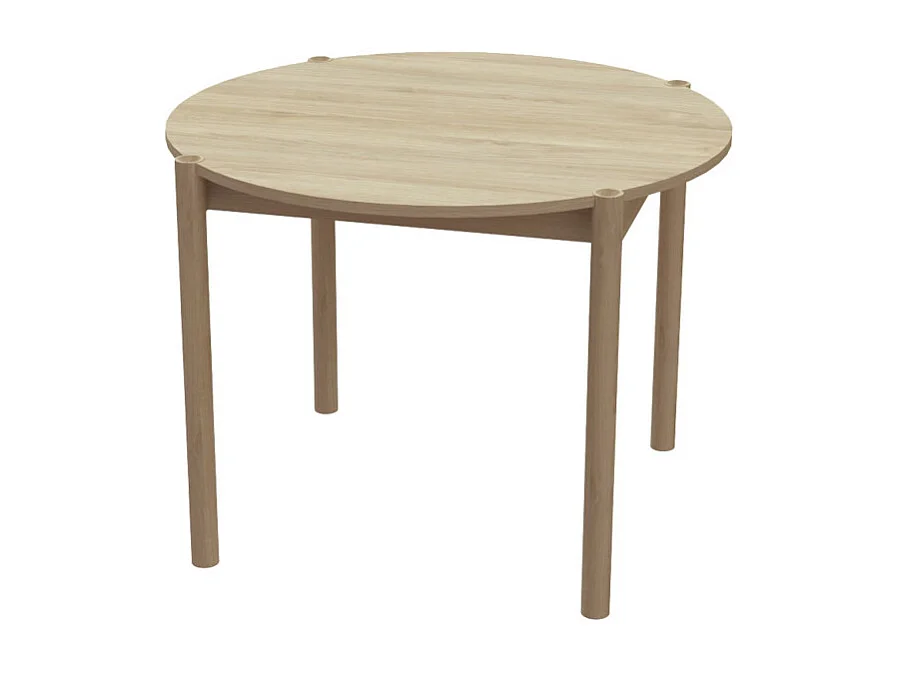 Rena - Table à manger 4 personnes ronde en bois - Bois clair