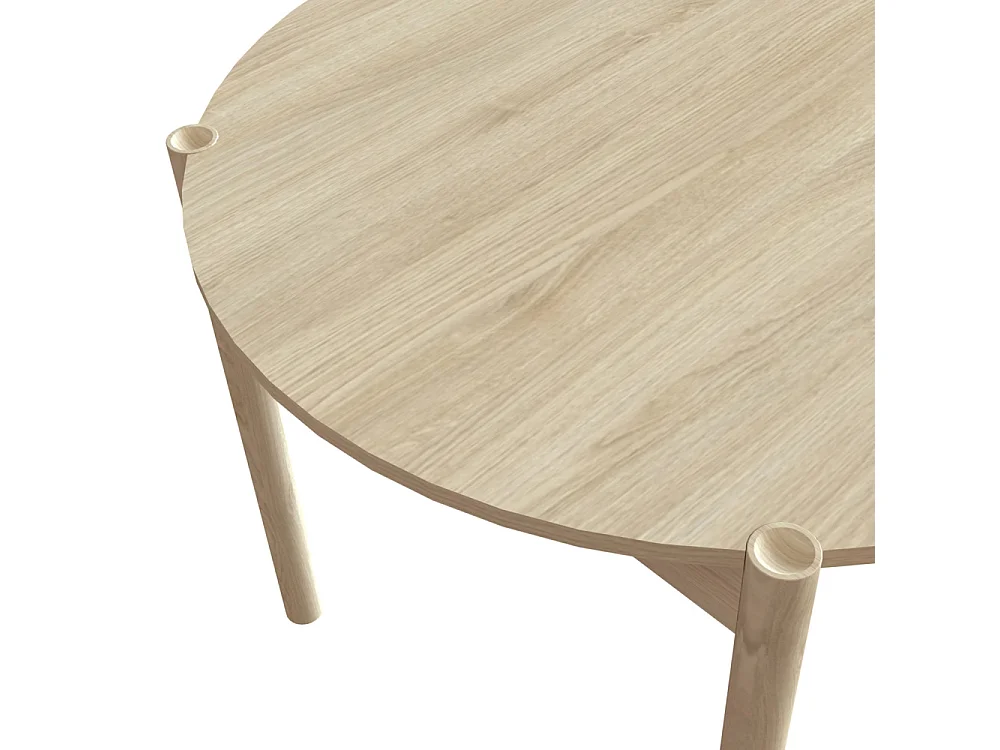 Rena - Table à manger 4 personnes ronde en bois - Bois clair