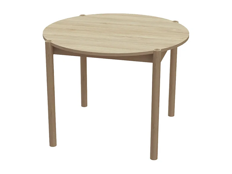 Rena - Table à manger 4 personnes ronde en bois - Bois clair