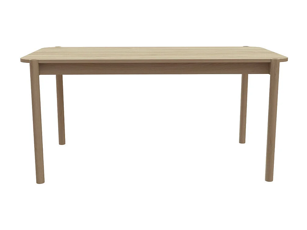 Rena - Table à manger 6 personnes aux bords arrondis en bois - Bois clair