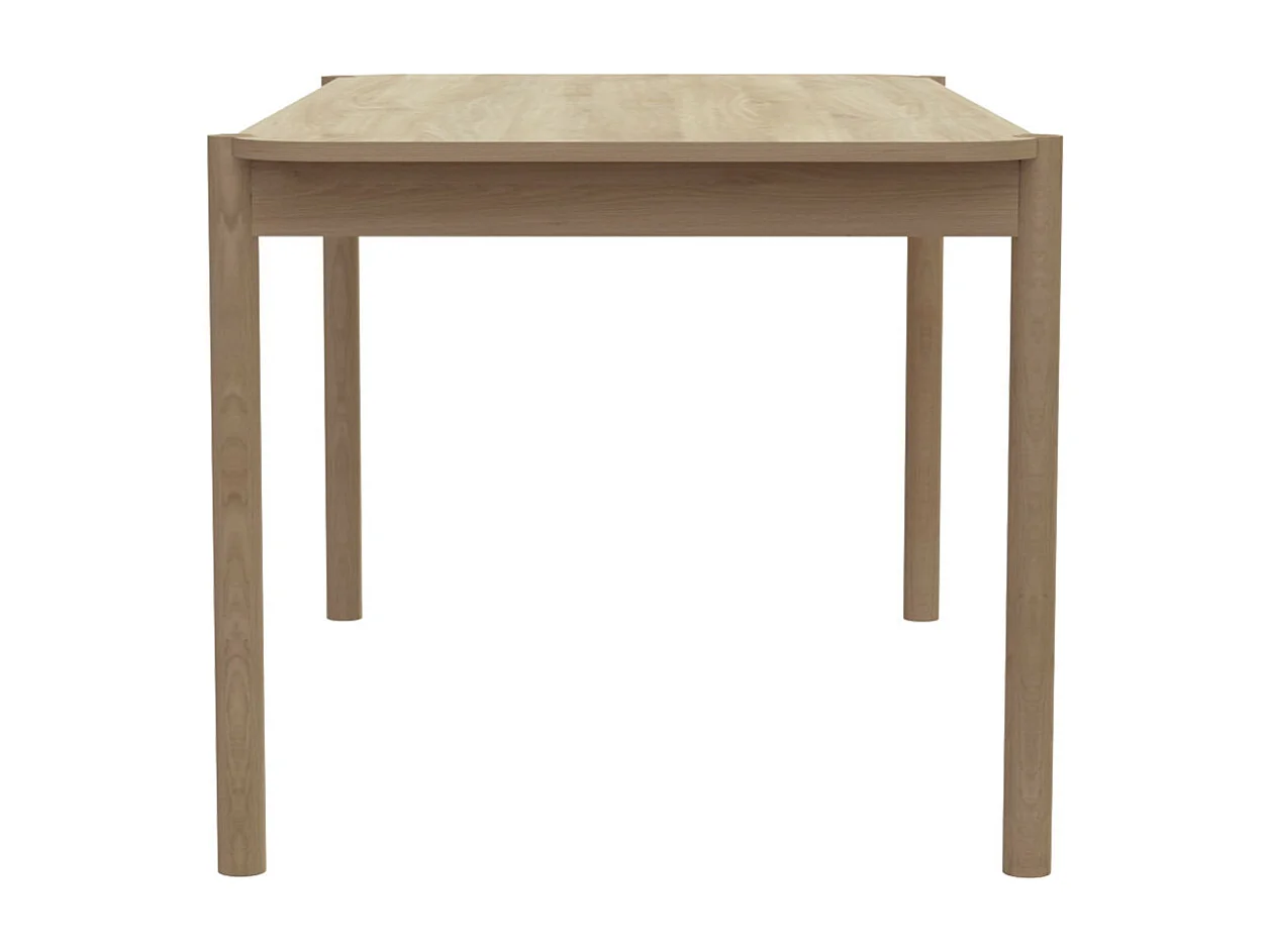 Rena - Table à manger 6 personnes aux bords arrondis en bois - Bois clair