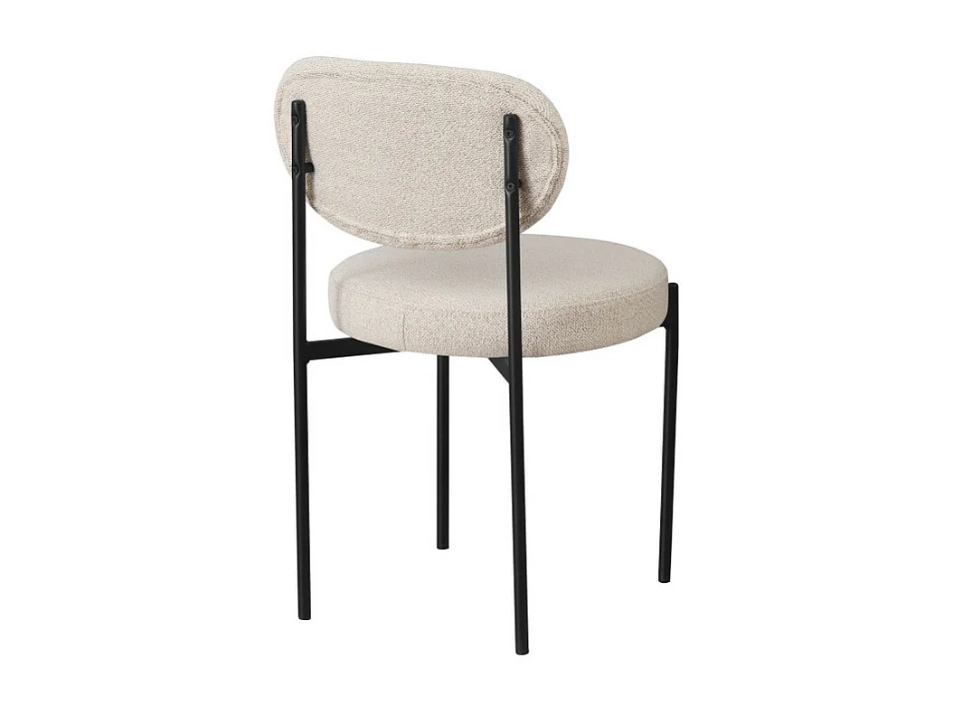 Kyoto - Lot de 2 chaises en tissu bouclette et métal - Ecru