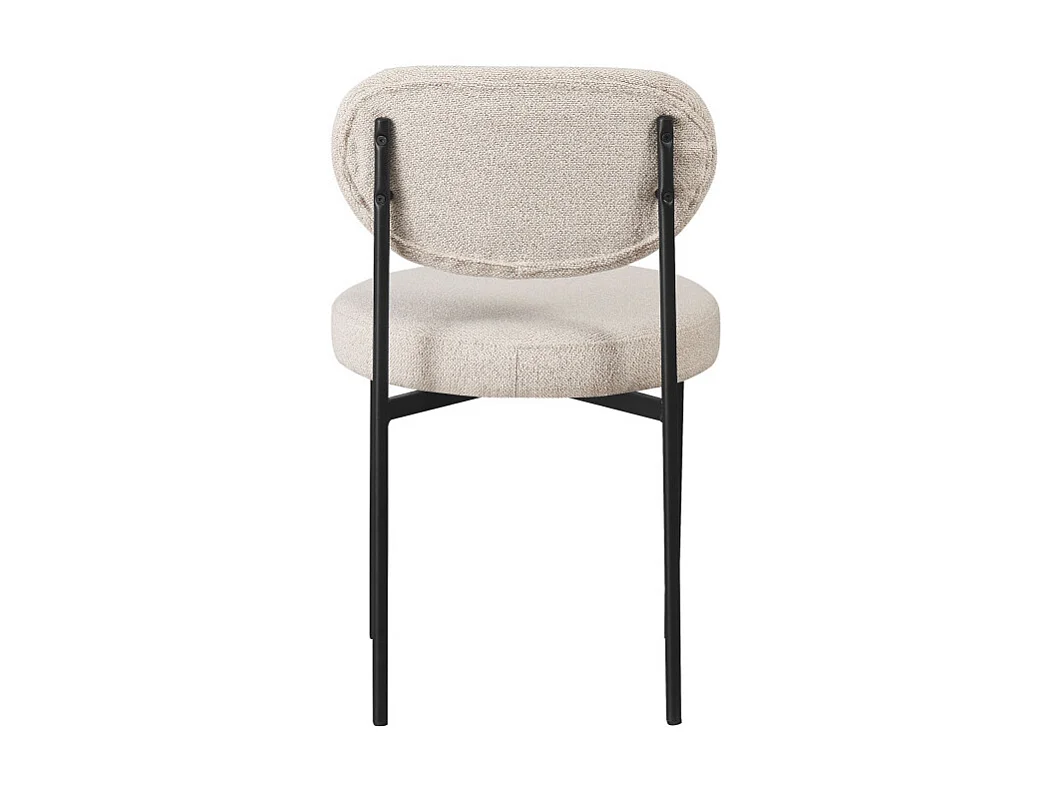 Kyoto - Lot de 2 chaises en tissu bouclette et métal - Ecru