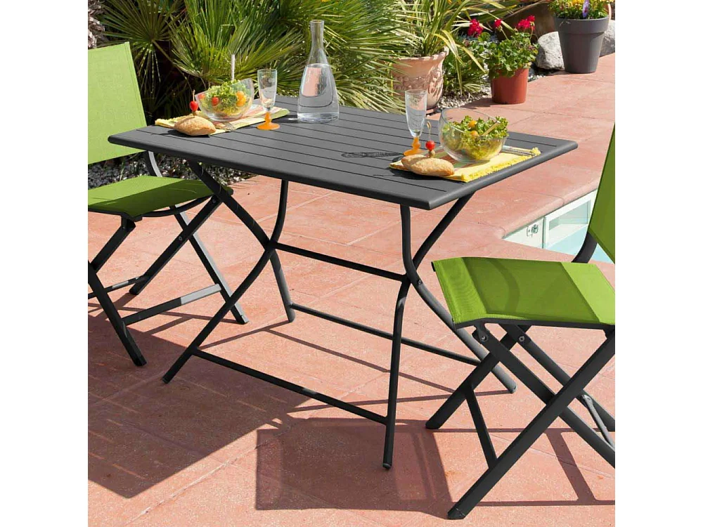 Table de jardin en aluminium 4 personnes Globe Graphite