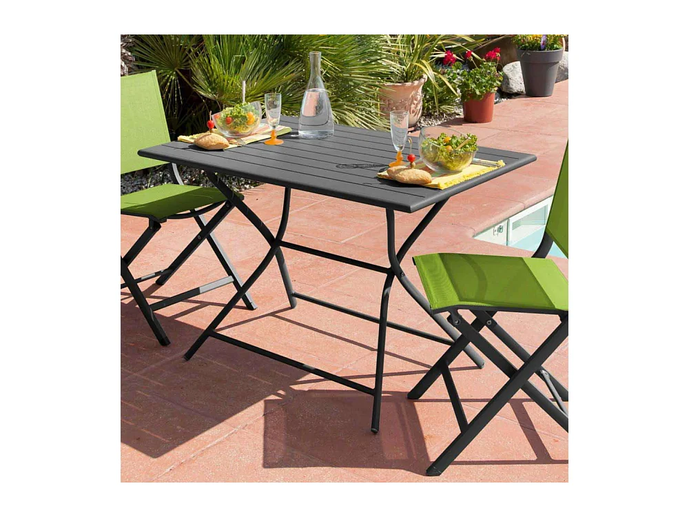 Table de jardin en aluminium 4 personnes Globe Graphite