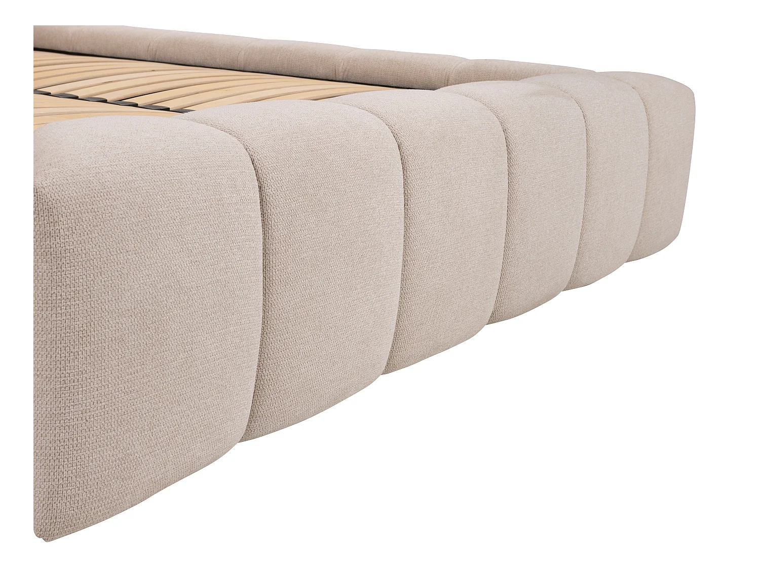 Bed met opbergruimte 160 x 200 cm - Stof - Beige + matras - FORVIK II van Pascal Morabito
