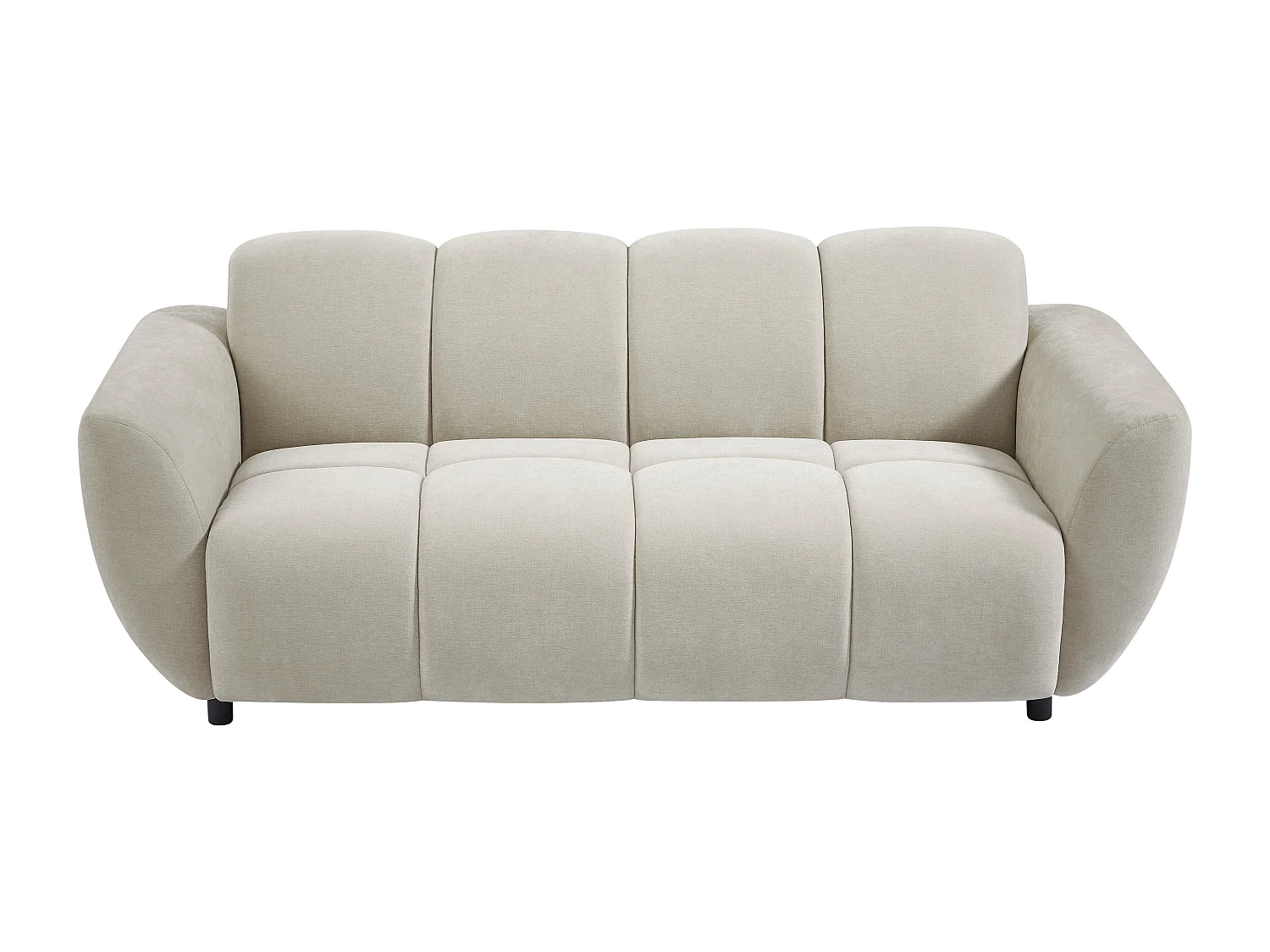 Sofa 3-Sitzer - Stoff - Beige - Stepp-Optik - JULORI
