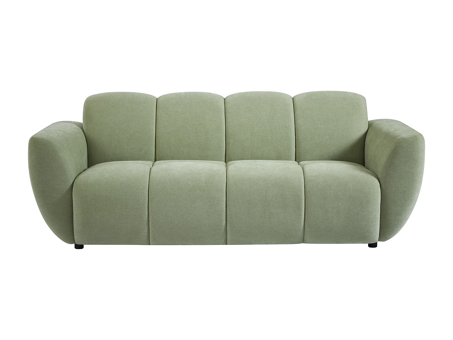 Canapé 3 places en tissu vert effet matelassé JULORI