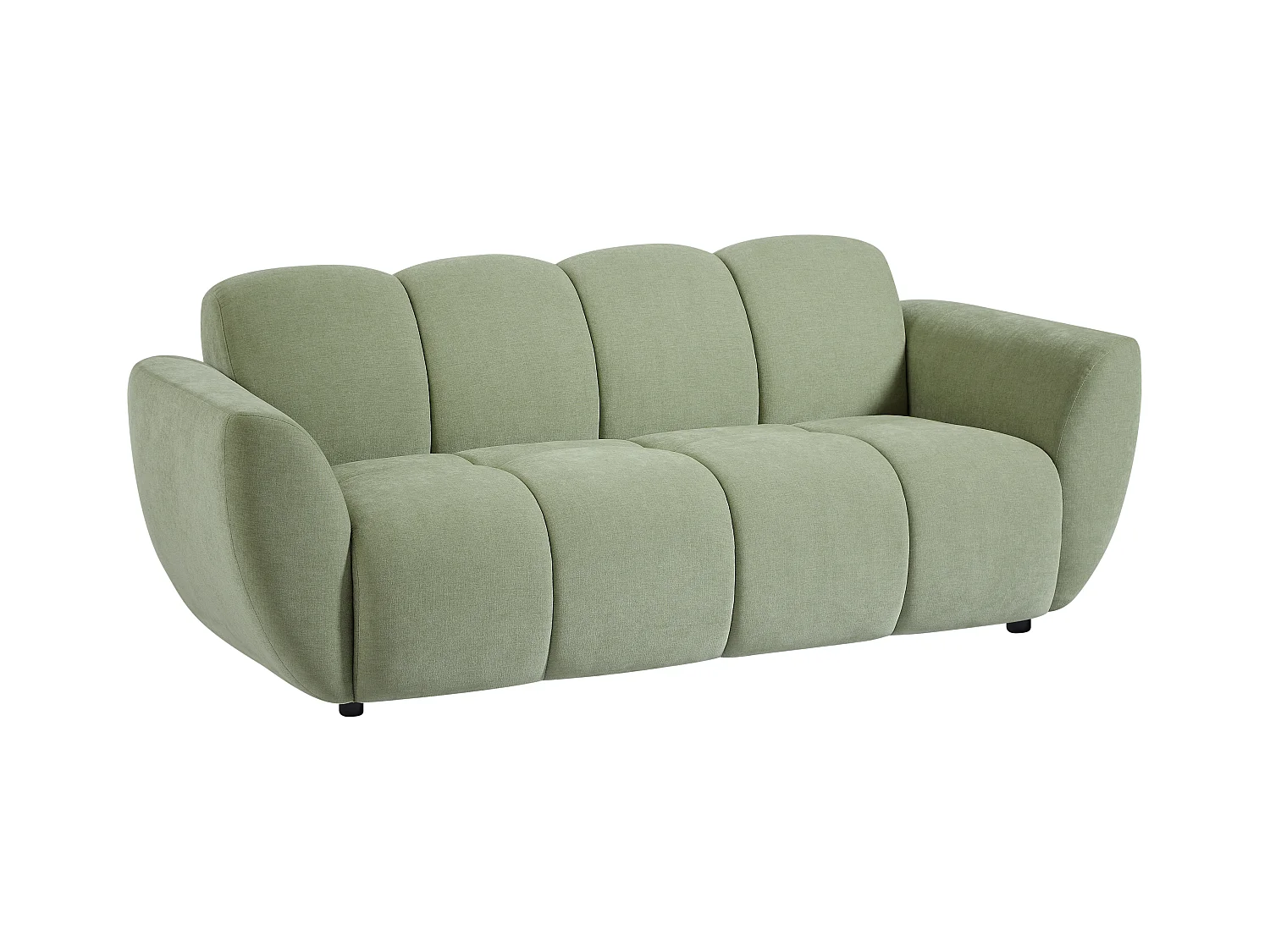 Driezitsbank van groene stof met gewatteerd effect JULORI