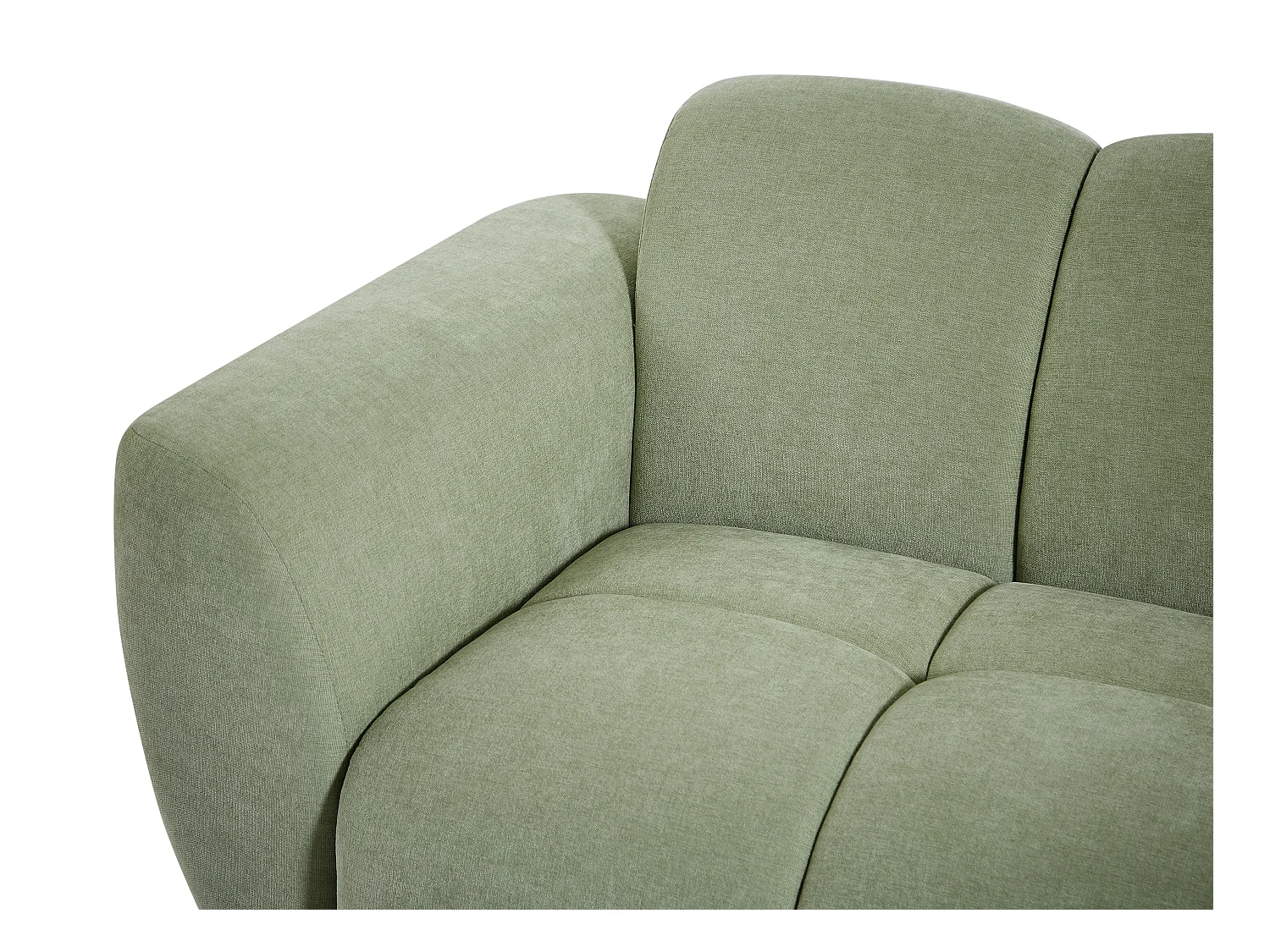 Driezitsbank van groene stof met gewatteerd effect JULORI