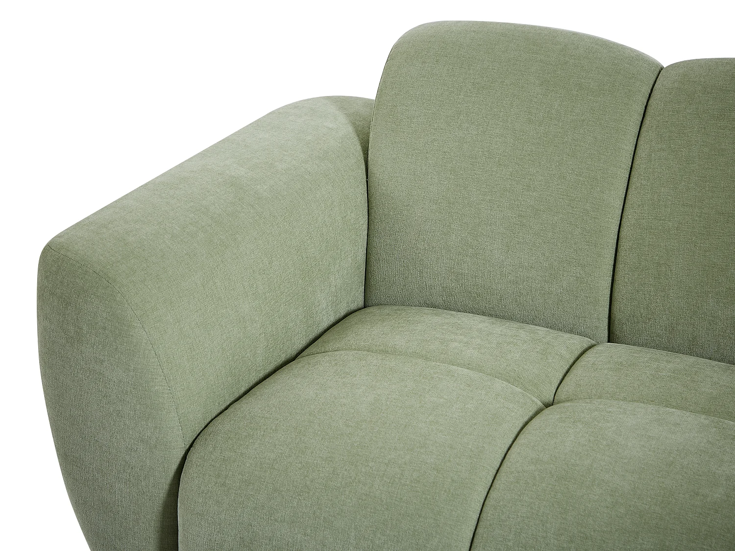 Canapé 3 places en tissu vert effet matelassé JULORI