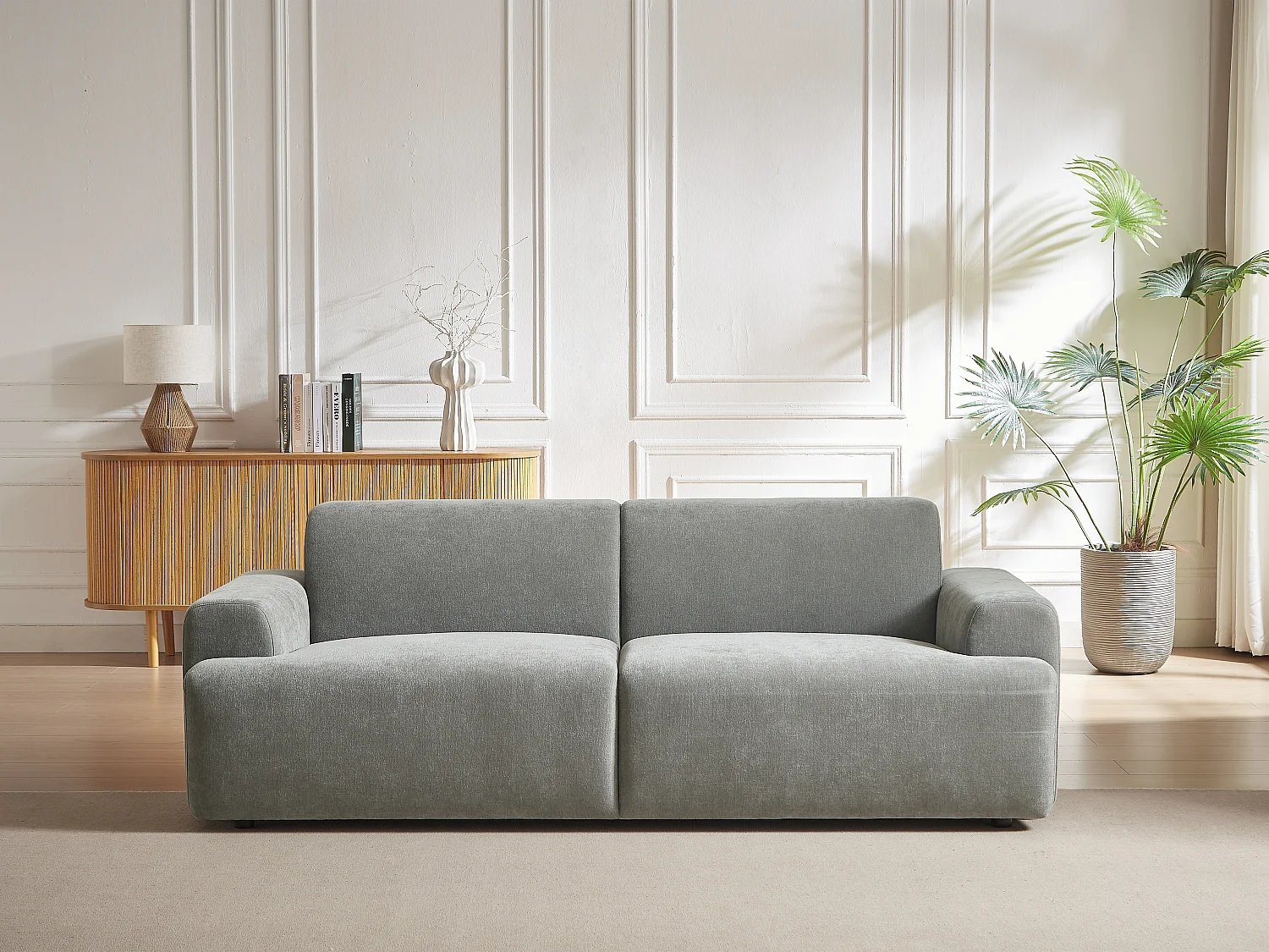 Sofa 3-Sitzer - Stoff - Grau - ARFURO