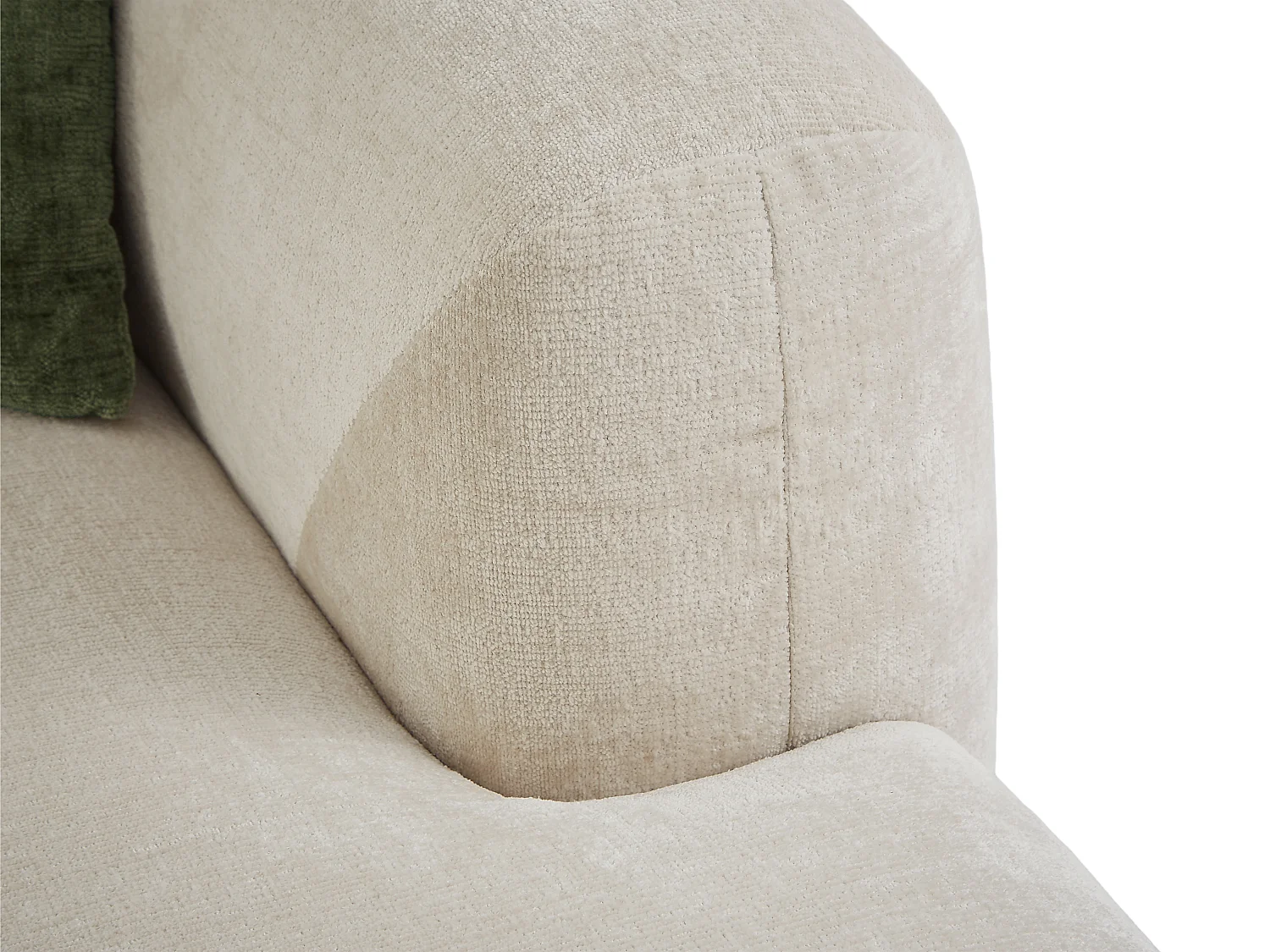 Canapé d'angle droit en tissu beige TANCAVO