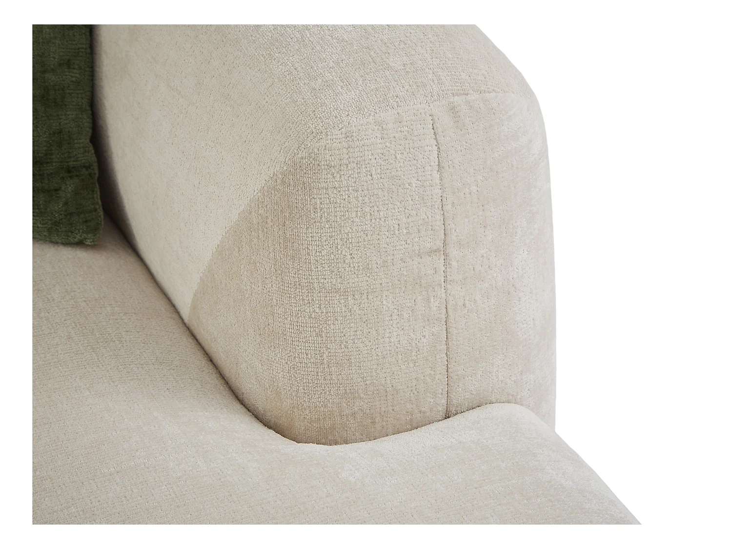 Kanapa narożna prawostronna z beżową tapicerką - TANCAVO