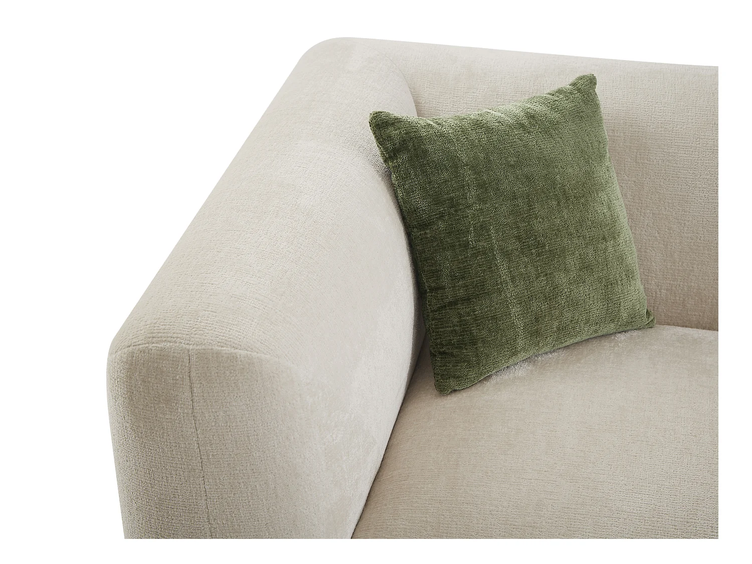 Kanapa narożna prawostronna z beżową tapicerką - TANCAVO