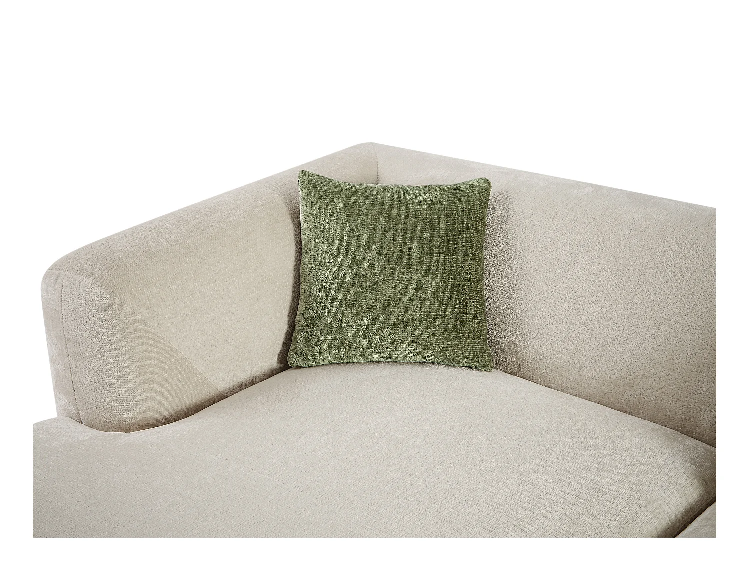 Canapé d'angle gauche en tissu beige TANCAVO