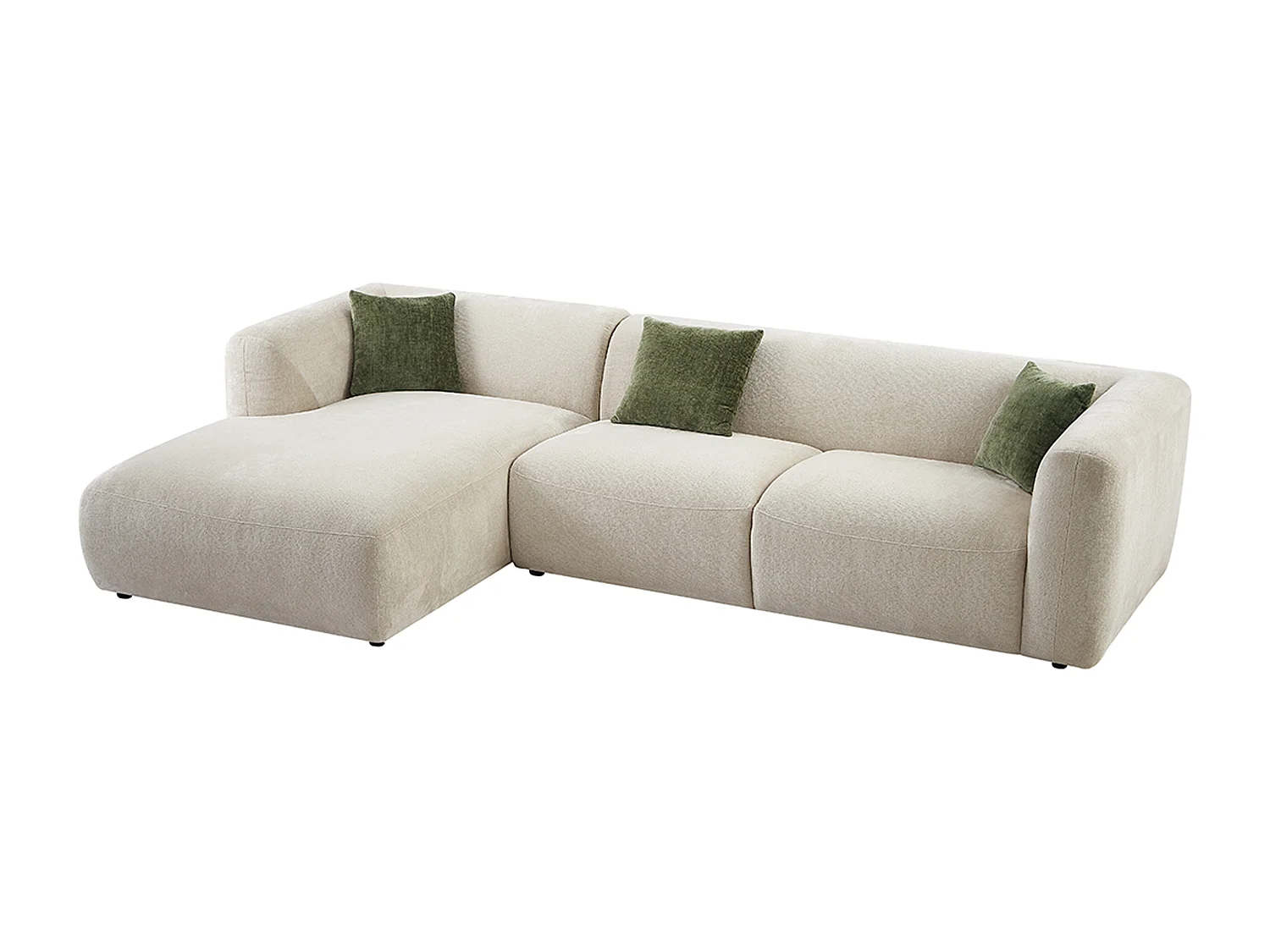 Ecksofa - Ecke links - Stoff - Beige - TANCAVO
